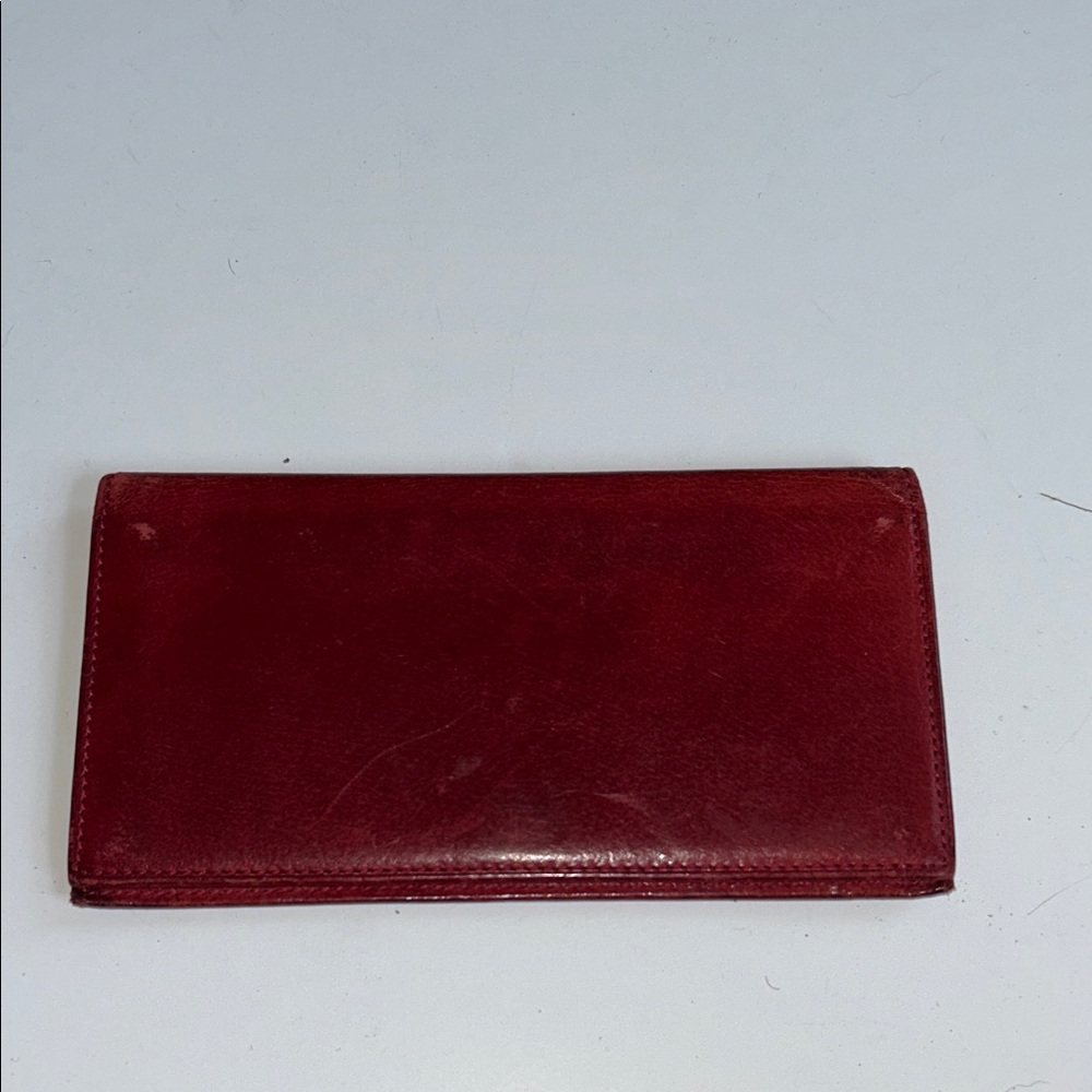 Coach Cherry Leather Check Book Holder - Picture 3 of 3